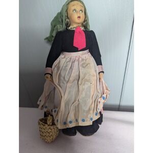 Lenci ? like Vintage 10" fully dress doll surprised face cloth metal leg joints
